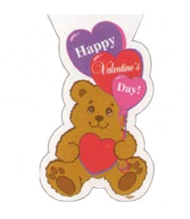 Valentine's Day 'Bear with Heart' Cello Favor Bags w/ Twist Ties (20ct)