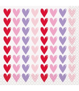 Valentine's Day 'Sparkling Hearts' Small Napkins (16ct)