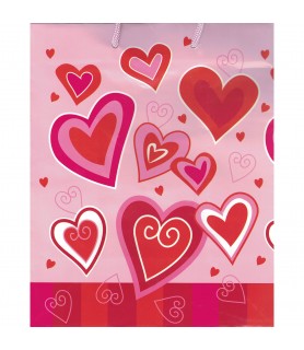 Valentine's Day Hearts Small Paper Gift Bag (1ct)