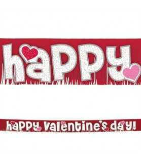 Valentine's Day Giant Glitter Fringe Banner (1ct)