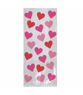 Valentine's Day 'Key to Your Heart' Small Cello Favor Bags w/ Twist Ties (20ct)