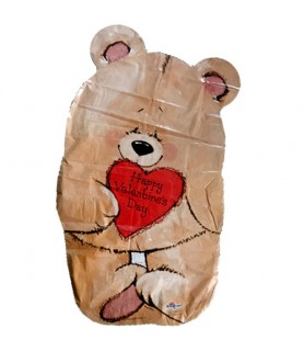 Valentine's Day Double-Sided Teddy Bear Supershape Foil Mylar Balloon (1ct)