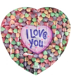 Valentine's Day I Love You Conversation Hearts Foil Mylar Balloon (1ct)