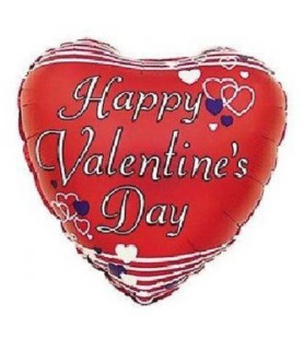 Happy Valentine's Day Stripes Foil Mylar Balloon (1ct)
