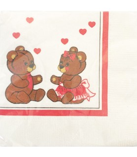 Valentine's Day 'Vintage Teddy Bears' Small Napkins (16ct)