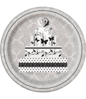 Wedding and Bridal 'Victorian Wedding' Large Paper Plates (8ct)