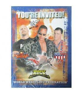 WWF Wrestling Vintage 2002 Invitations w/ Envelopes (8ct)