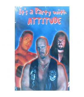WWF Wrestling Vintage 1999 'Attitude Era' Invitations w/ Envelopes (8ct)