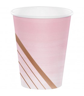 Wedding and Bridal 'Rose All Day' 12oz Foil Paper Cups (8ct)