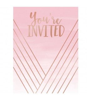 Wedding and Bridal 'Rose All Day' Foil Invitations w/ Envelopes (8ct)