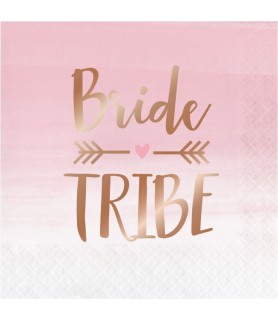 Wedding and Bridal 'Rose All Day' Bride Tribe Large Foil Napkins (16ct)