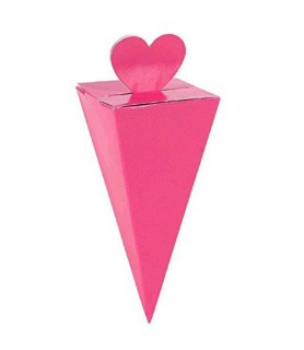 Bright Pink Cone Shaped Favor Boxes (50ct)