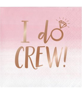 Wedding and Bridal 'Rose All Day' I Do Crew Small Foil Napkins (16ct)