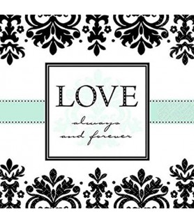 Wedding and Bridal 'Always and Forever' Damask Lunch Napkins (16ct)