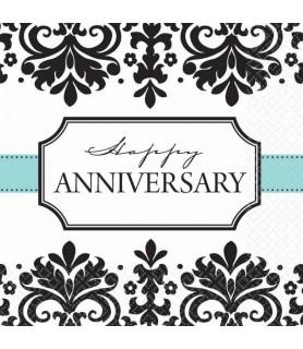 Wedding and Bridal 'Always and Forever' Anniversary Damask Lunch Napkins (16ct)