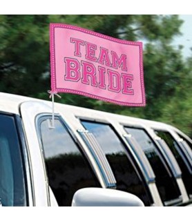 Wedding and Bridal Team Bride Pink Car Flag (1ct)