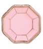 Wedding and Bridal 'Blush' Large Metallic Octagonal Plates (8ct)