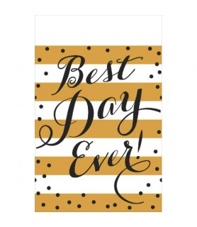 Wedding and Bridal 'Best Day Ever' Plastic Table Cover (1ct)