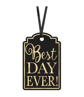 Wedding and Bridal 'Best Day Ever' Black Tags (25ct)