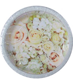 Wedding and Bridal 'Roses' Small Paper Plates (8ct)