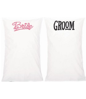 Wedding and Bridal Bride and Groom Pillowcase Set (2pc)