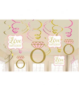 Sparkling Wedding Hanging Swirl Decorations (12pc)