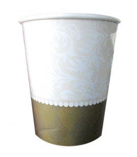 Wedding 'Gold Wishes' 9oz Paper Cups (8ct)