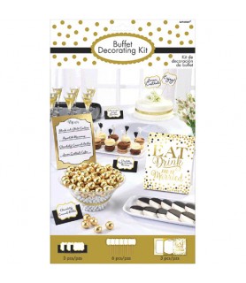 Wedding and Bridal 'Eat Drink and Be Married' Buffet Decorating Kit (12pc)