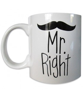 Wedding and Bridal 'Mr. Right' Coffee Cup (1ct)