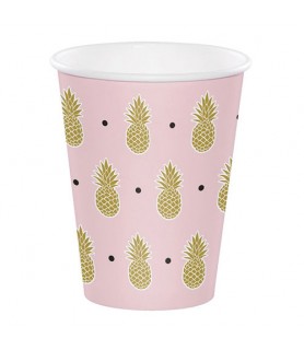 Wedding and Bridal 'Pineapple Wedding' 12oz Paper Cups (8ct)