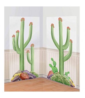 Western Plastic Cactus Scene Setter Add-Ons (2pc)