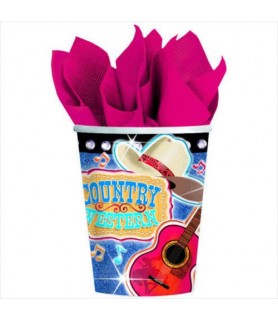 Western 'Country Western' 9oz Paper Cups (8ct)