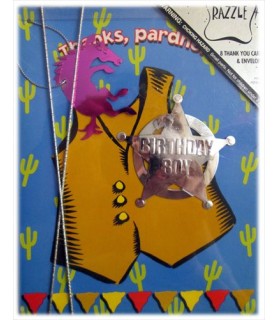 Western 'Thanks Partner' Thank You Notes w/ Env. (8ct)