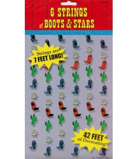 Western Boots and Stars Decorations (6ct)
