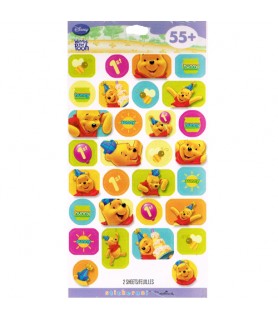 Winnie the Pooh Balloon 1st Birthday Stickers (2 sheets)