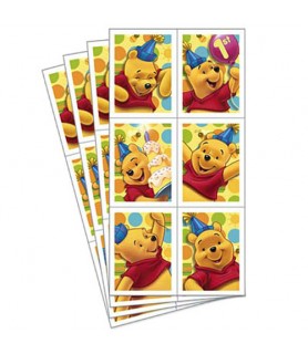 Winnie the Pooh Balloon 1st Birthday Stickers (4 sheets)