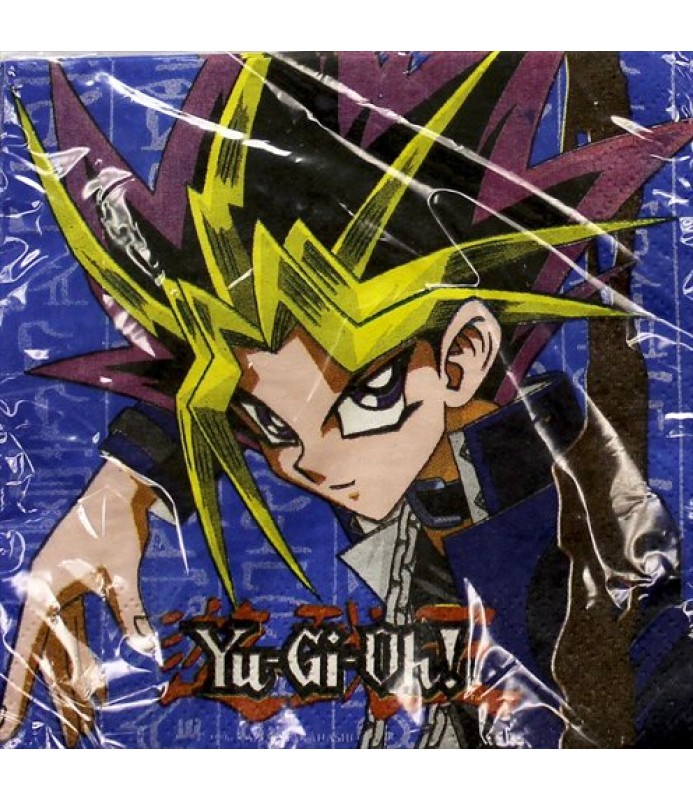 PAPER DESSERT NAPKINS PARTY SUPPLIES NEW  ~Yu-Gi-Oh BLUE  16 