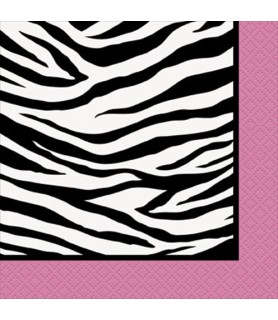 Zebra Stripes 'Pink and Black' Small Napkins (16ct)