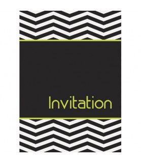 Zig Zag Birthday Invitations w/ Envelopes (8ct)