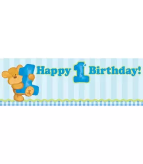 Bear's 1st Birthday Boy Banner (1ct)