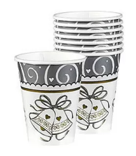 25th Wedding Anniversary 'Platinum Proposal' 9oz Paper Cups (18ct)