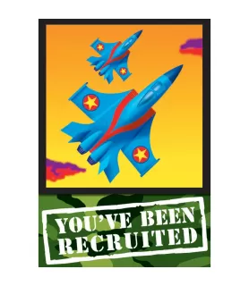 American Heroes Invitations w/ Envelopes (8ct)