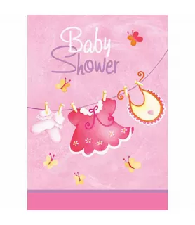Baby Shower 'Clothesline Pink' Invitations w/ Envelopes (8ct)