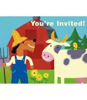 Barnyard EIEIO Invitations w/ Envelopes (8ct)