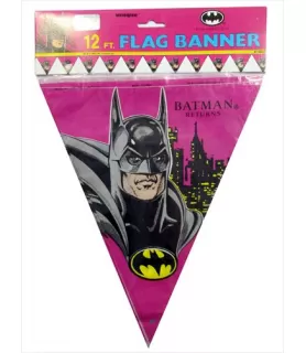 Batman Vintage 1991 Pink & Black Flag Banner (12ft)