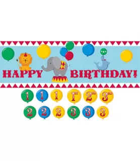 Circus 1st Birthday Customizable Banner (1ct)