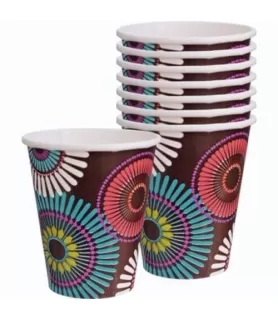 Floral 'Modern Motiff' 9oz Paper Cups (8ct)