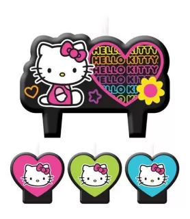 Hello Kitty 'Neon Tween' Mini Molded Cake Candles (4ct)