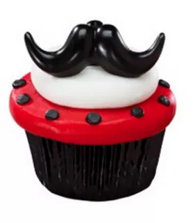 Mustache Plastic Cupcake Rings / Favors (6ct)