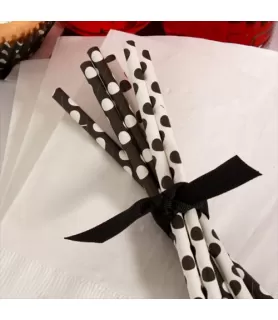 Black Polka Dots Straws (10ct)